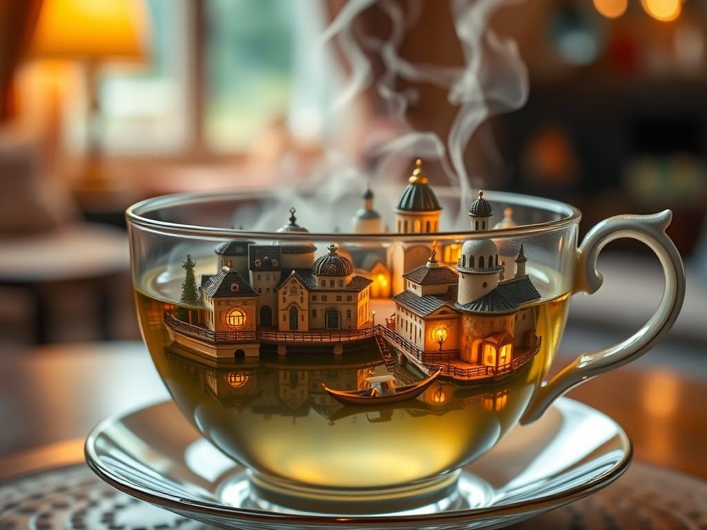Magical Miniature City Thriving Inside a Teacup