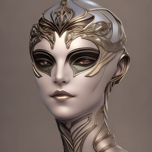 Intricate Insect Man Portrait in Art Nouveau Style