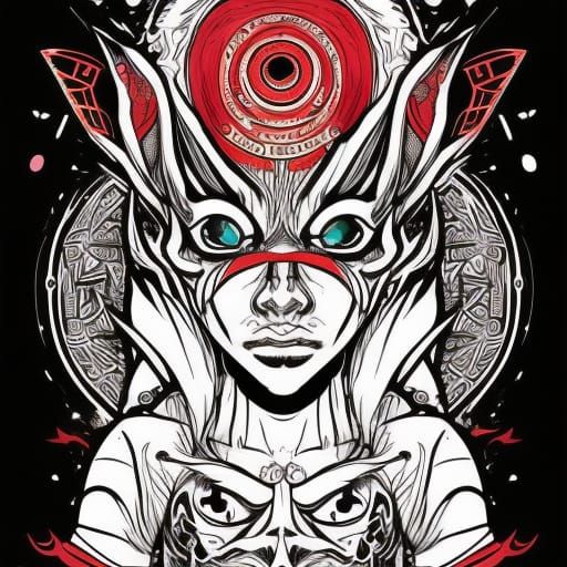 Magical Occult White Rabbit Elf in Vivid Vector Art