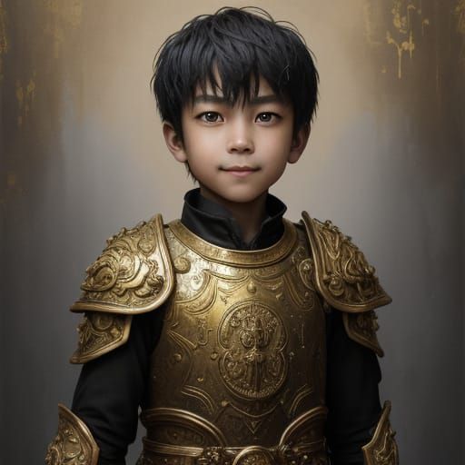 Child in Antique Gold Armor, Disturbing Innocence