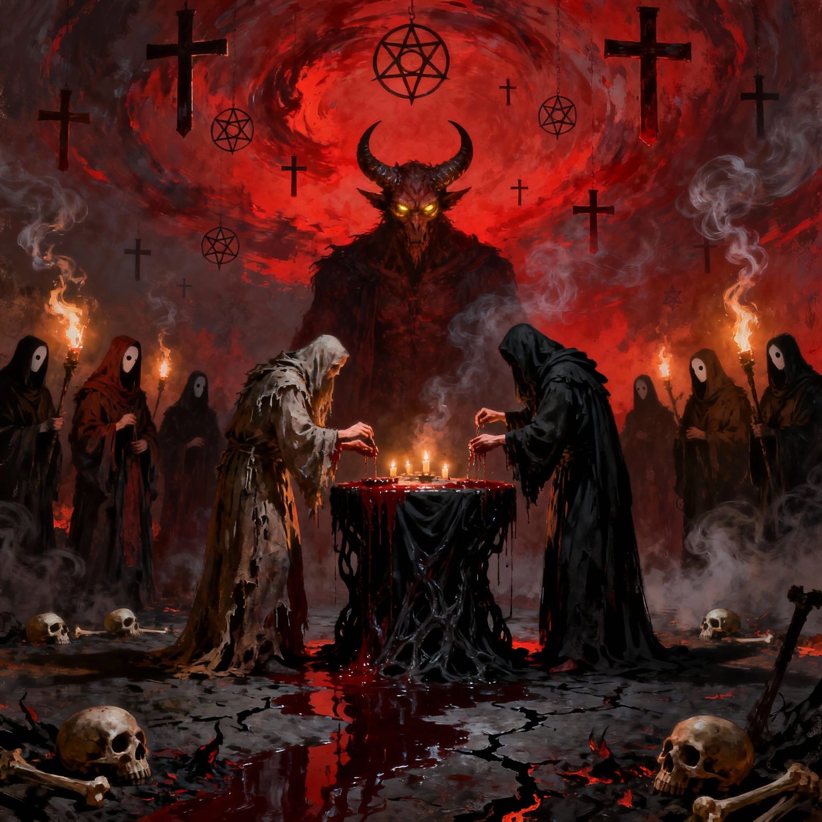 Satanic Rituals in Hellish Light