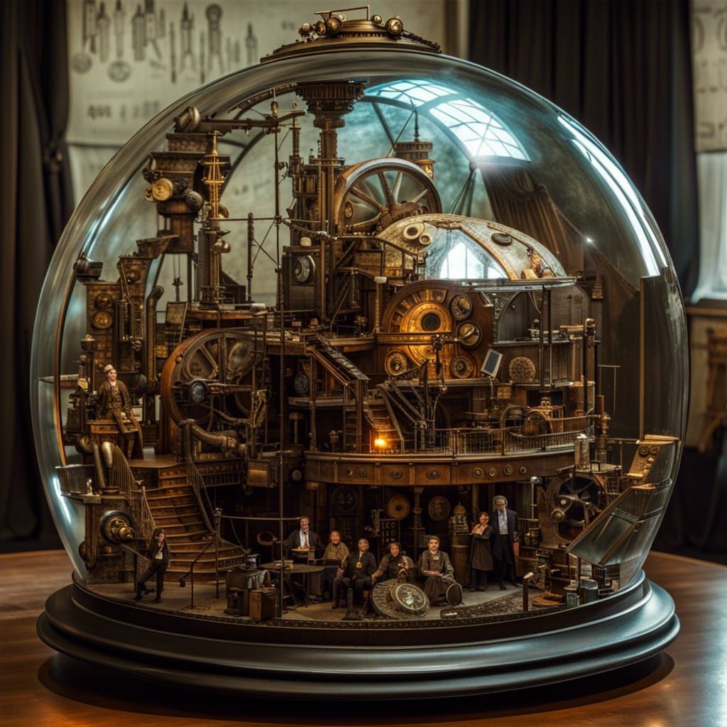 Steampunk - Taking A Break Inside A Glass Dome