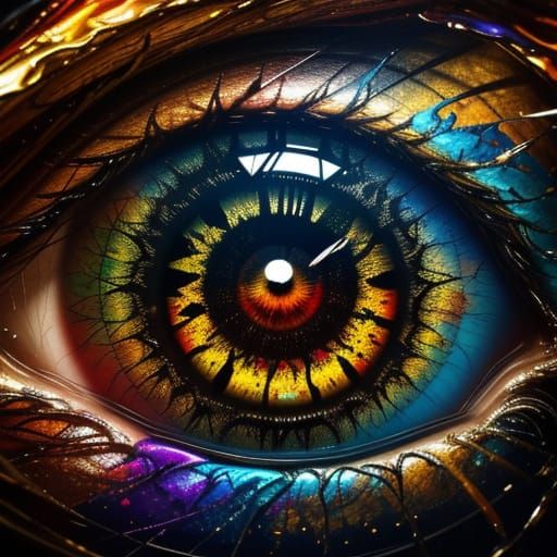 Surreal Shattered Dreams Reflected in an Eye