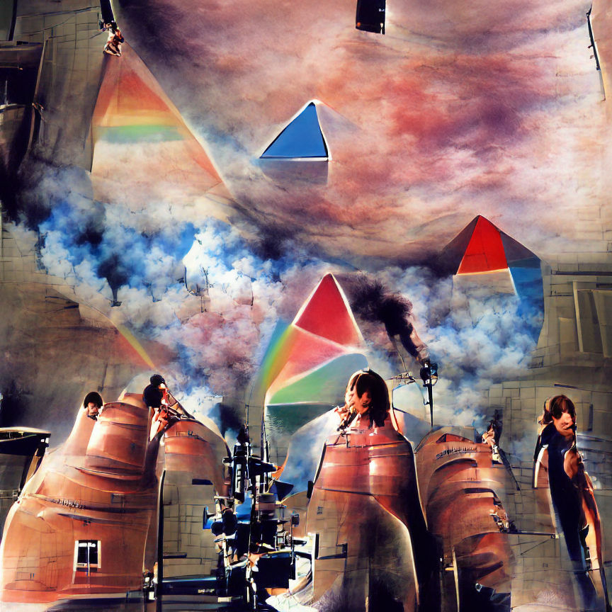 Prismatic Rainbow Light Refraction in Psychedelic Style