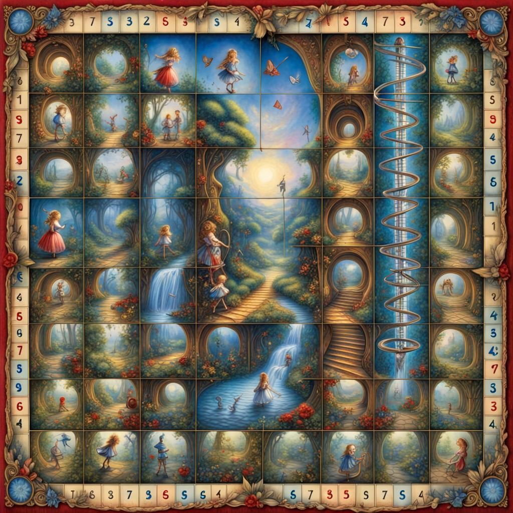 Alice in Wonderland Chutes and Ladders Game