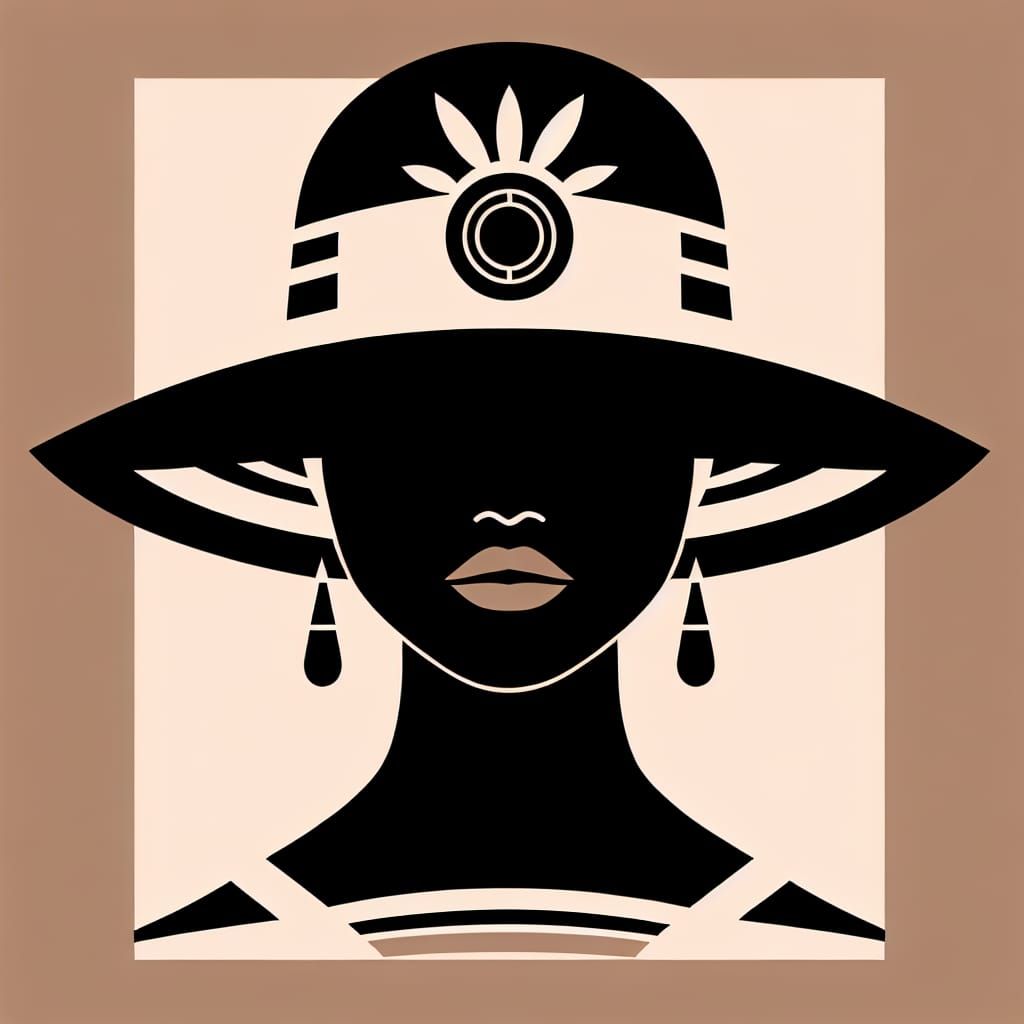 Art Deco Silhouette of a Woman in Hat