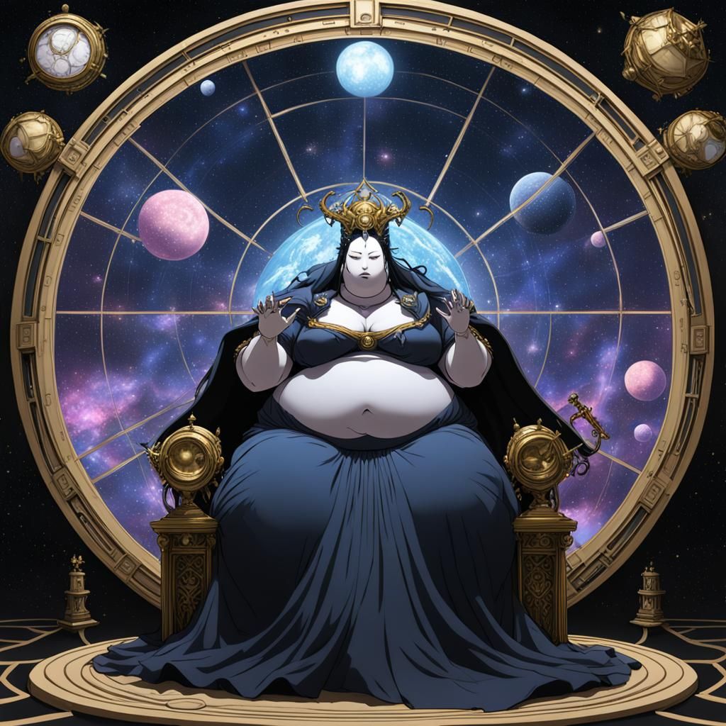 Gothic Nyx Enchantress with Twins in Plasma Aesthetic