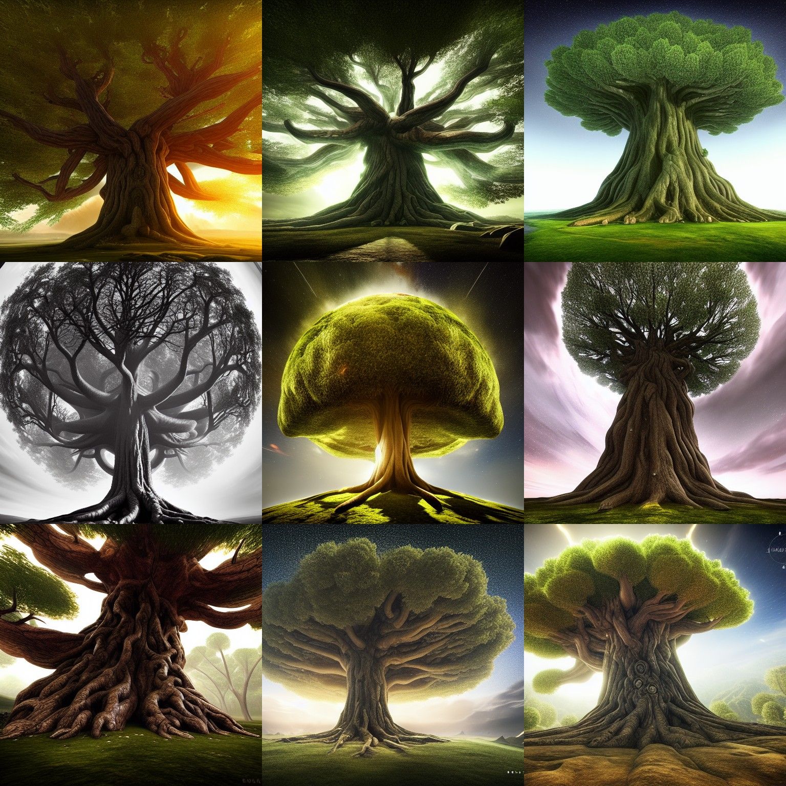 Cosmic Yggdrasil: World Tree Connecting Realms