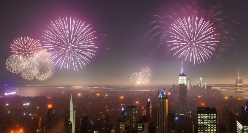 New York Fireworks: A Dark Fantasy Masterpiece
