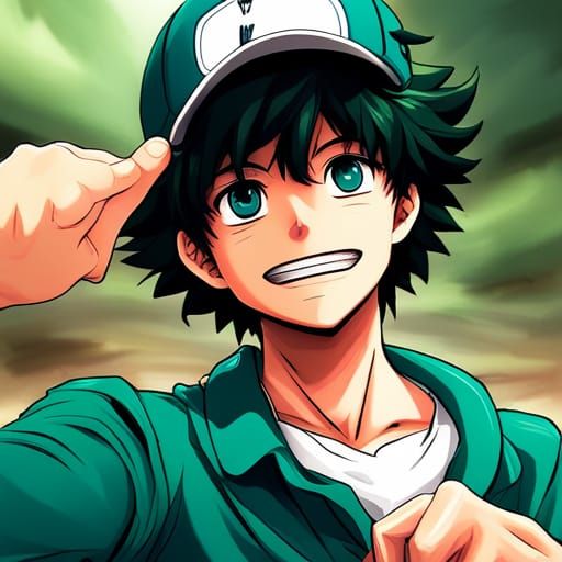 Adorable Hyperrealistic Anime Selfie of Izuku Midoriya