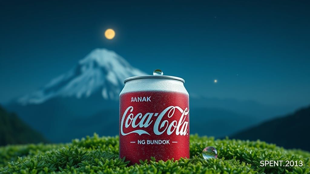 Chilled Coca-Cola Can with Mountain Vista