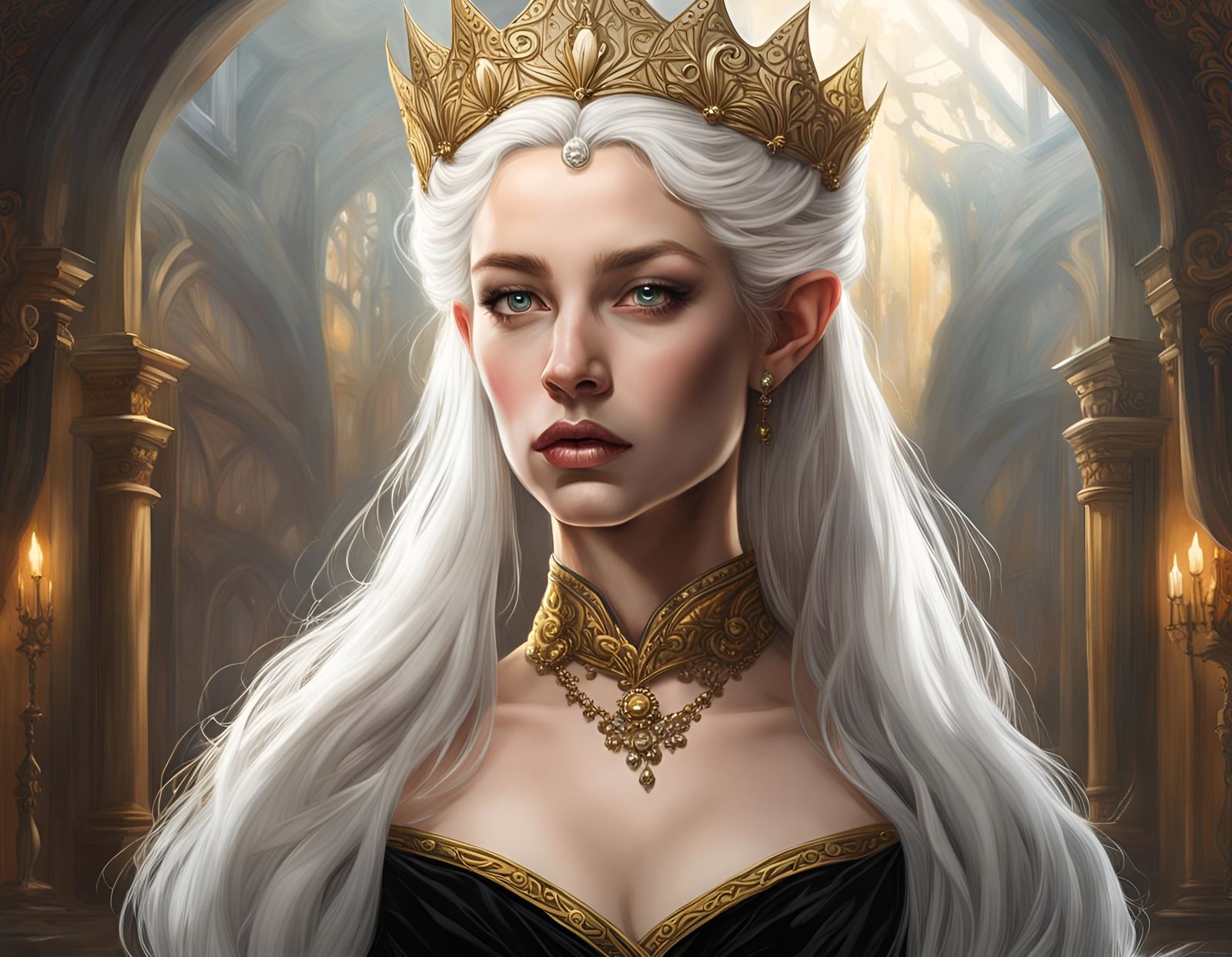Elven Princess Portrait in 18th Century Style
