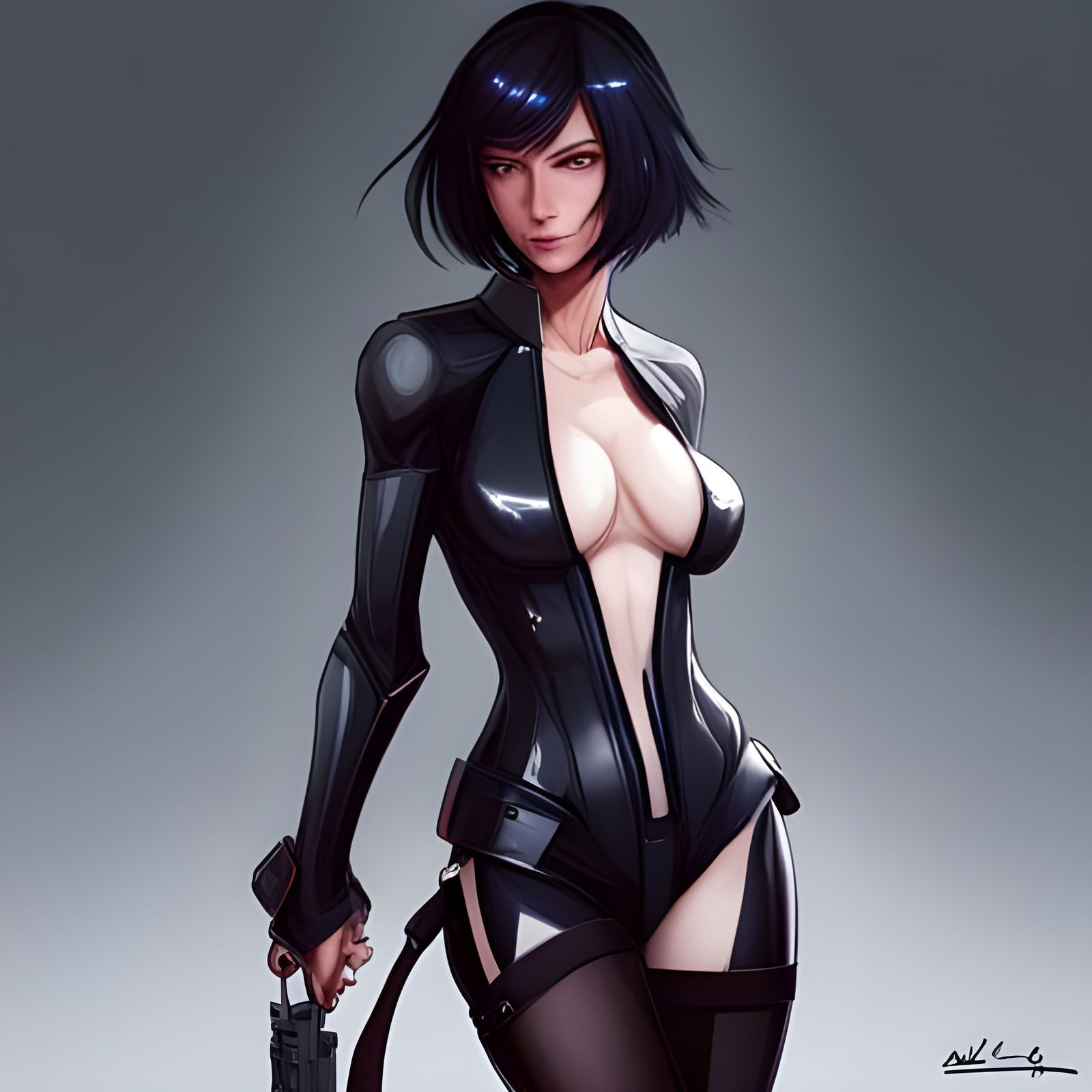 Cyberpunk Rukia Portrait in Sensual Outfit