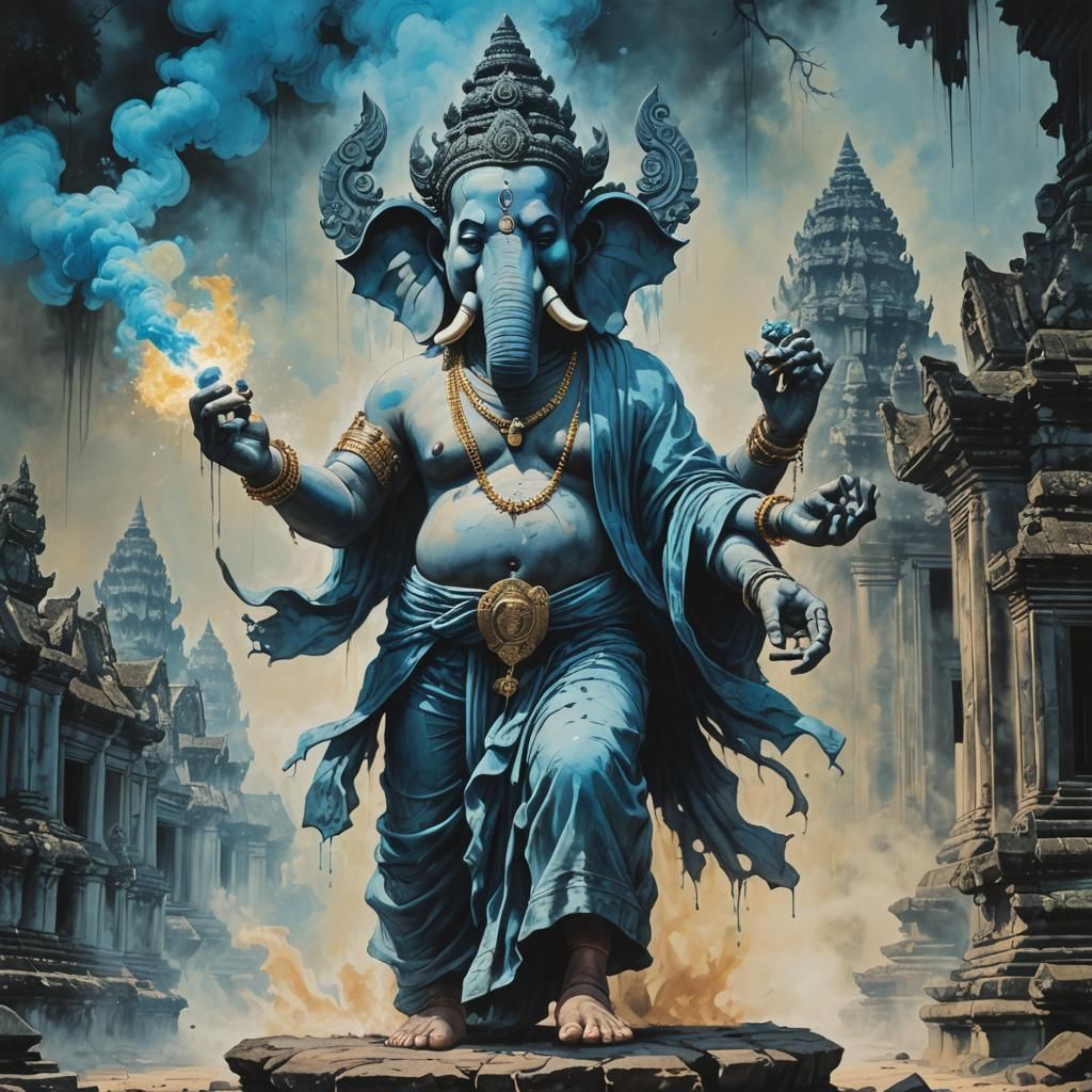 Gangster Monk at Angkor Wat with Ganesha Phantom