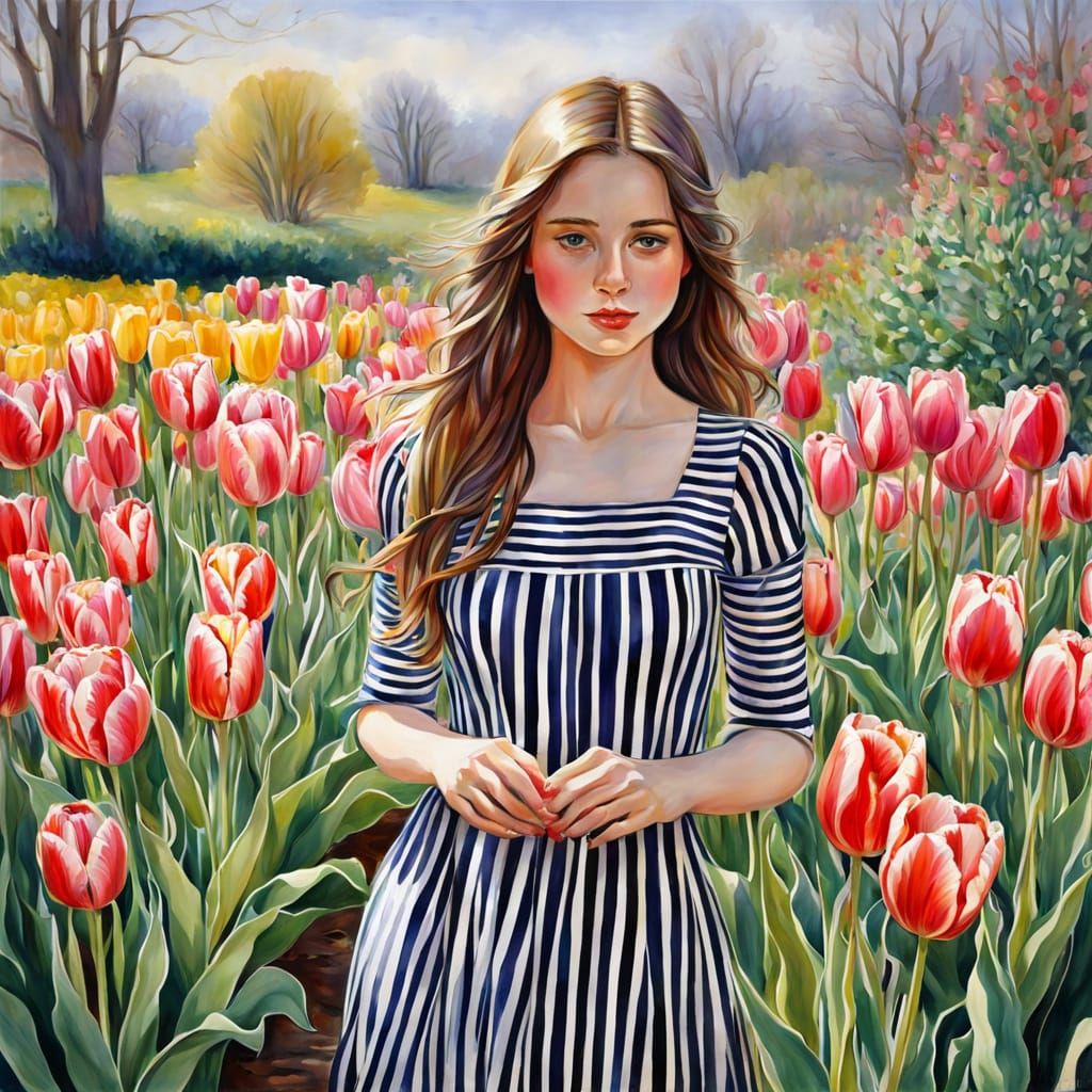 Tulips in Vibrant Watercolor Style