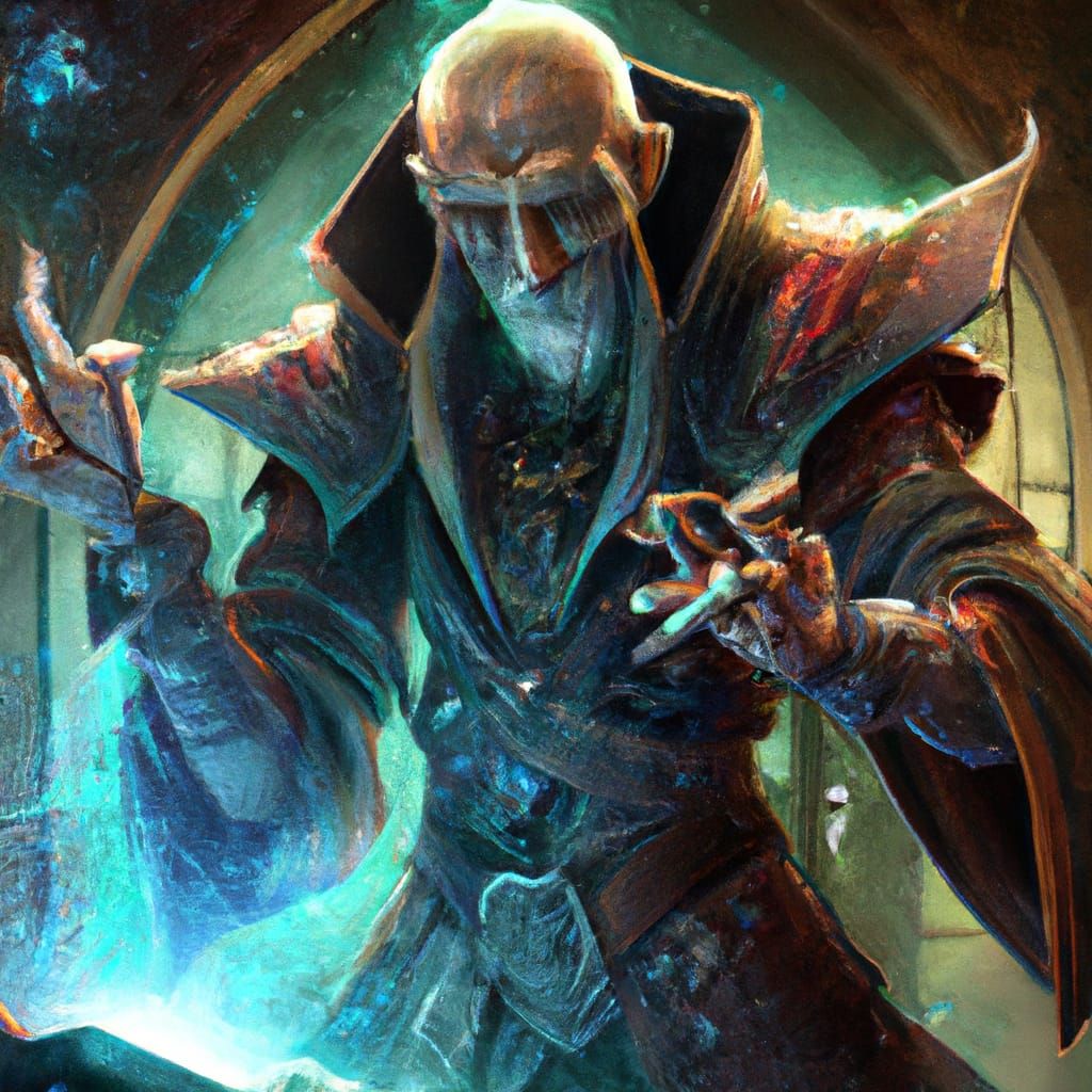 Cyberpunk Wizard Digital Art with Intricate Details