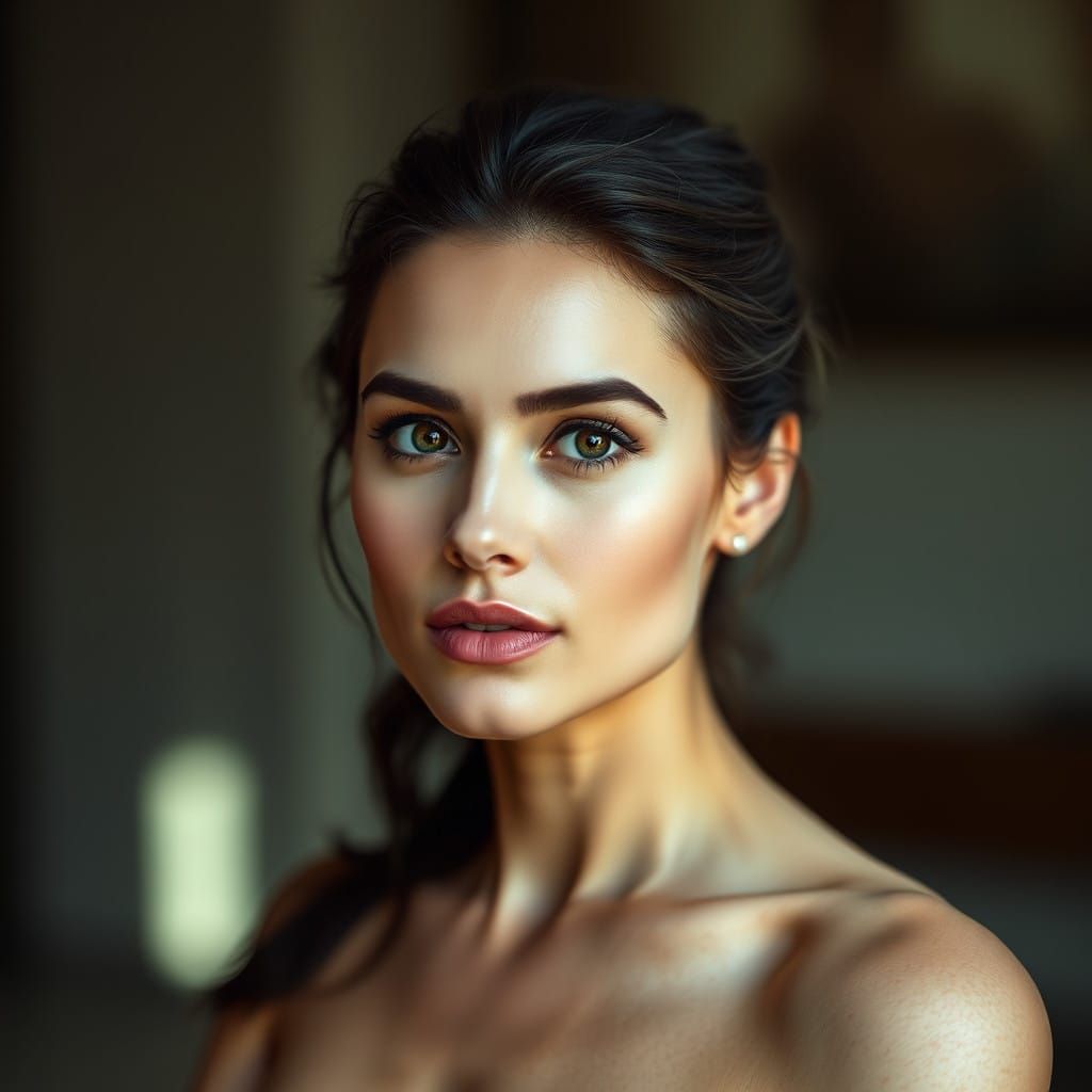 Confident Portrait of a Woman in Moody Bokeh