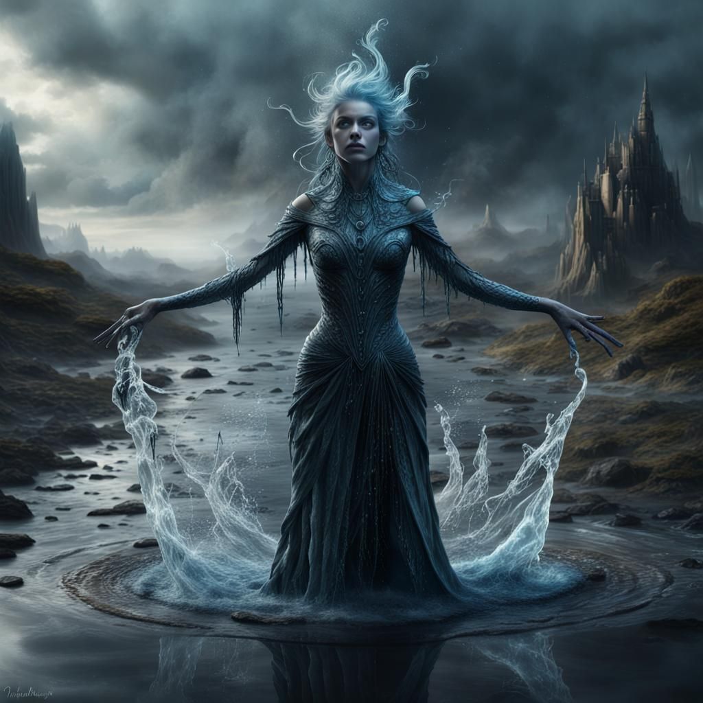 Water Witch Forming Shapes: Digital Matte Painting