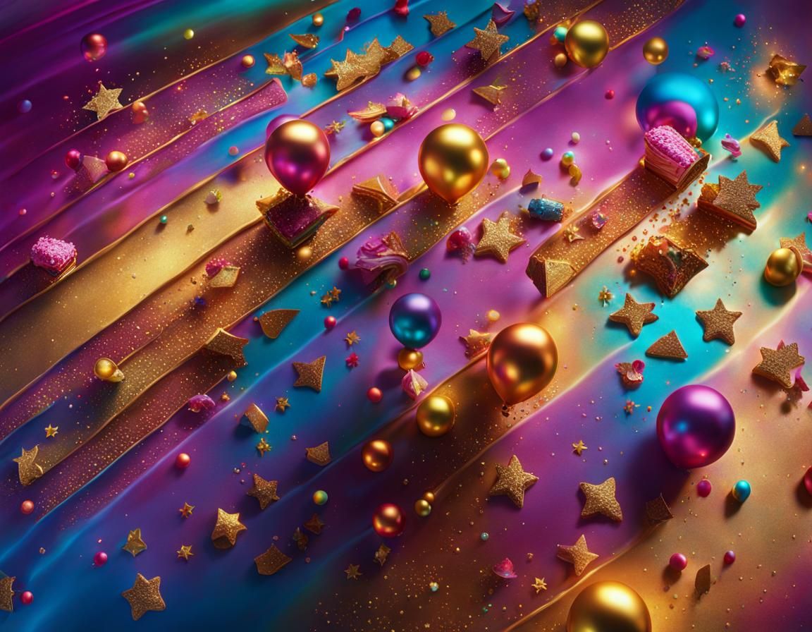 Baby Falls into Flying Cake: Hyperreal Digital Art