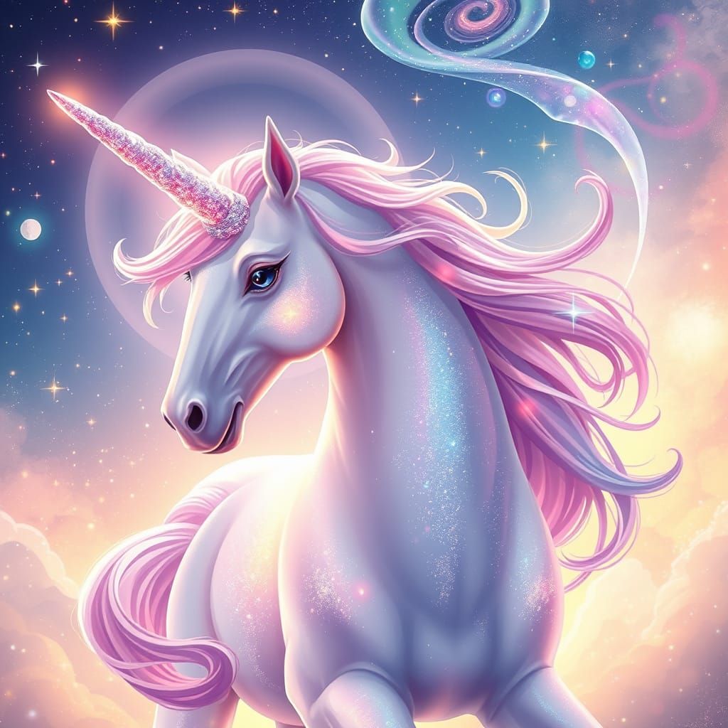 Ethereal Unicorn in Celestial Splendor