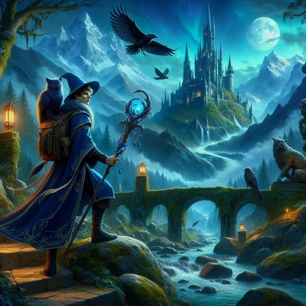A Baroque-Inspired Wizard Approaches the Tower of High Sorce...