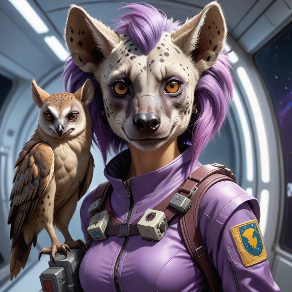 Epic masterpiece of a sassy feisty lithe purple-haired femin...