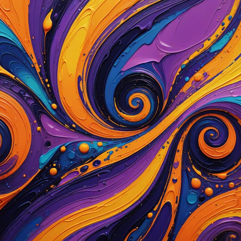 Psychedelic Portrait in Abstract Expressionist Style