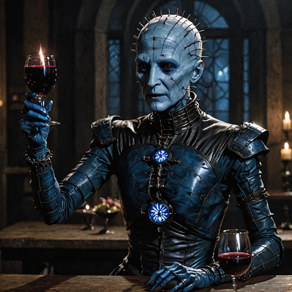 Pinhead and Cortana Toasting Wine: Digital Art