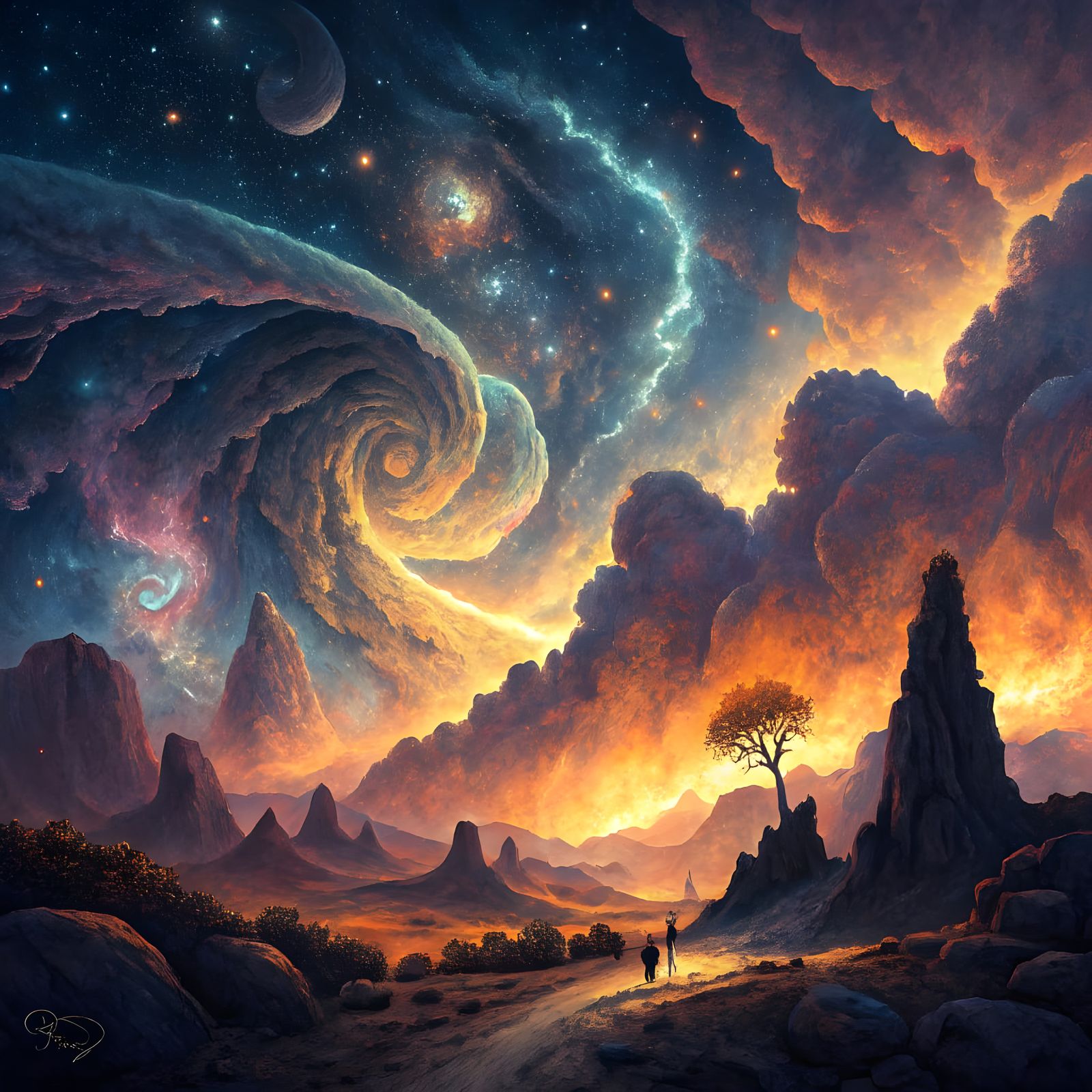 Cosmic Dreamscape in Vibrant Colors