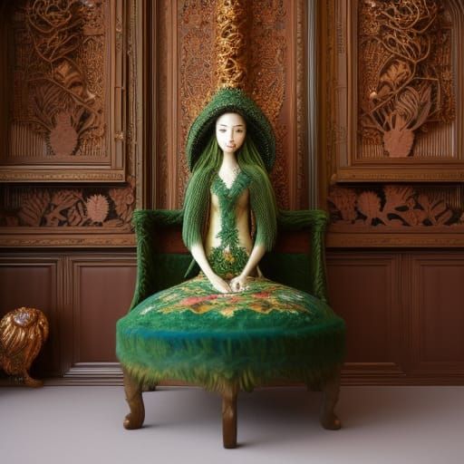Surreal Cannabis Chair: A Vivid Fairytale Image