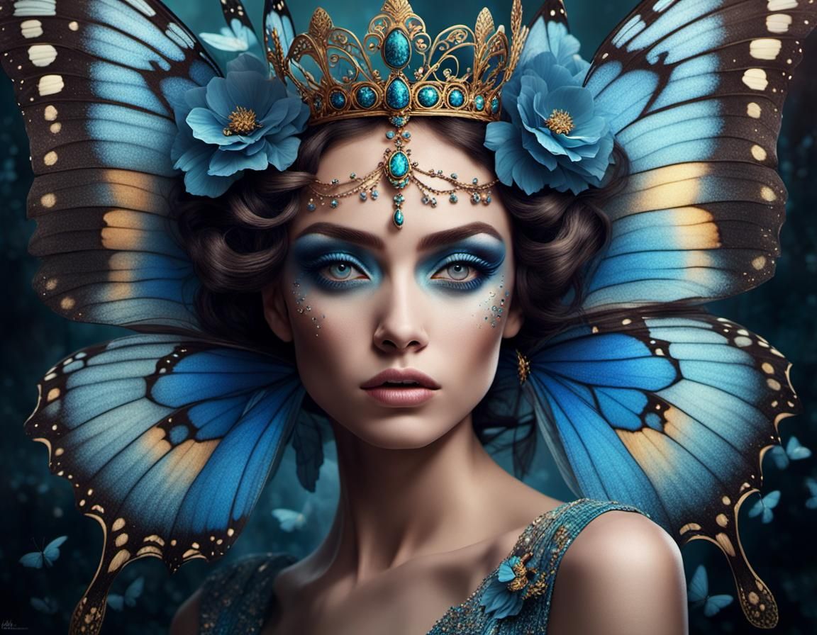 Butterfly Queen: Serene Elegance in Fantasy Art