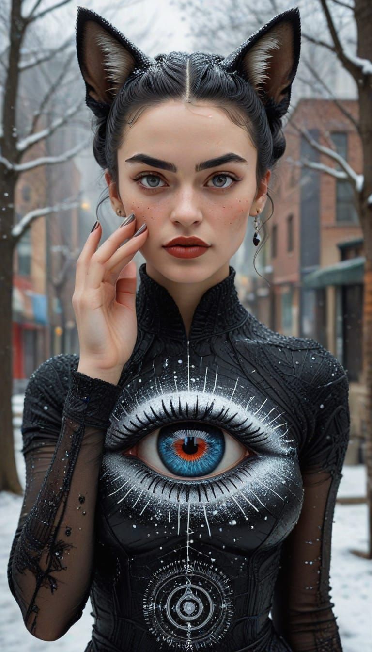 Hyperdetailed Surrealist Portrait in Impasto Style