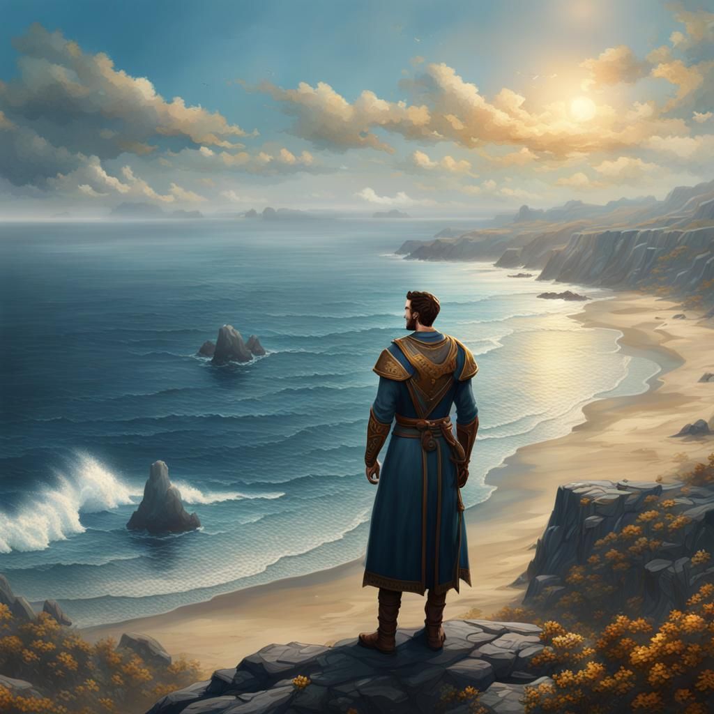 California Coast Encounter: A Digital Art Painting