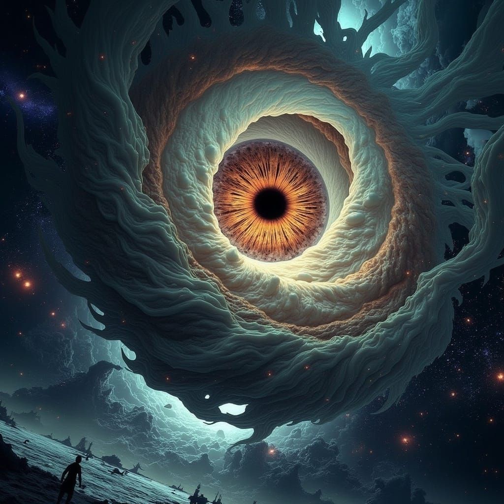 Ethereal Landscape beneath Celestial Threat