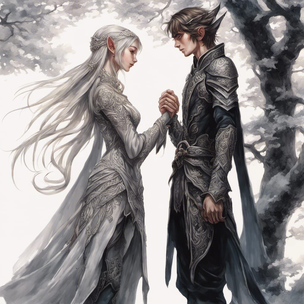 Elf and Human Together: Anime Style Art