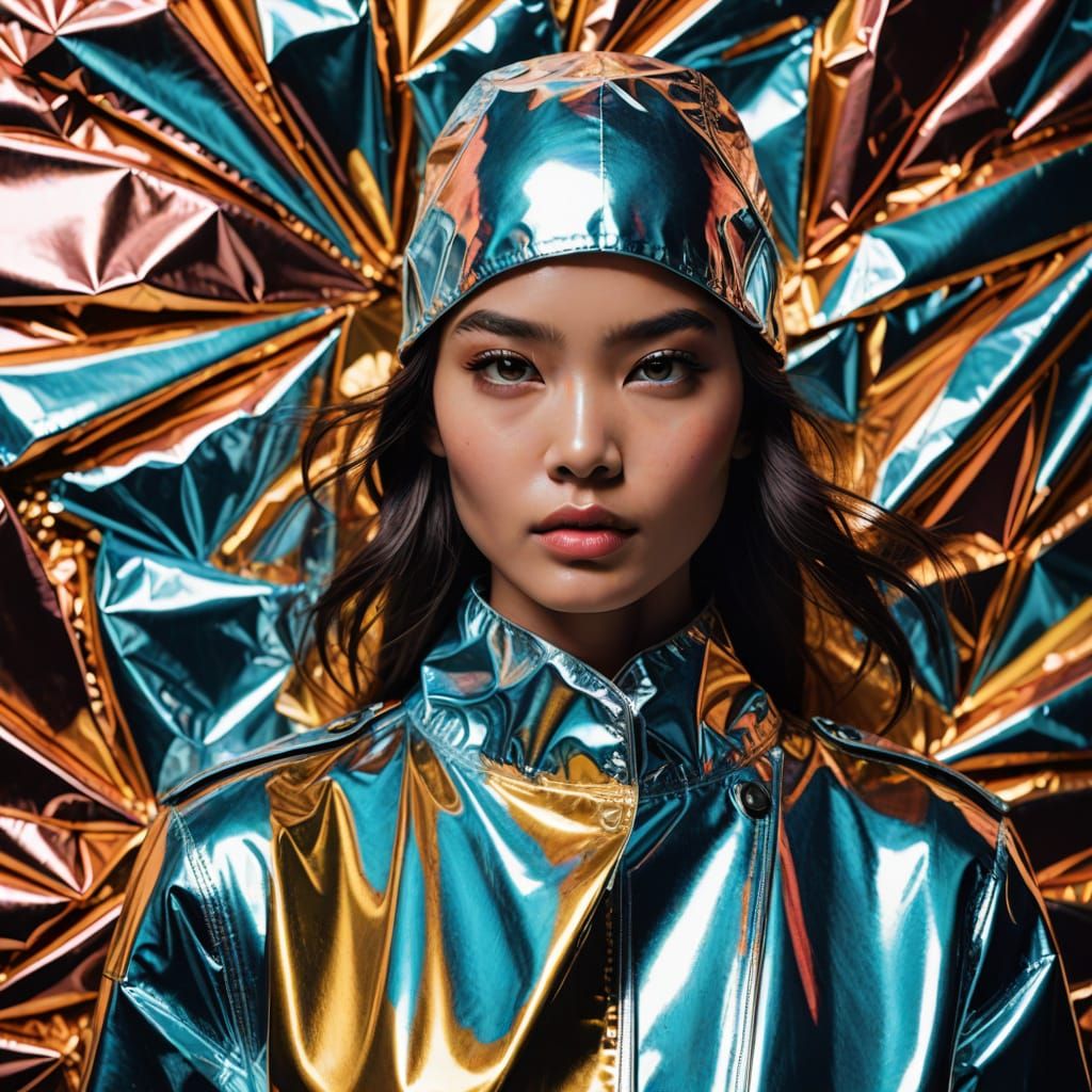 Diverse Models Shine in High-Fashion Tin Foil Portraits