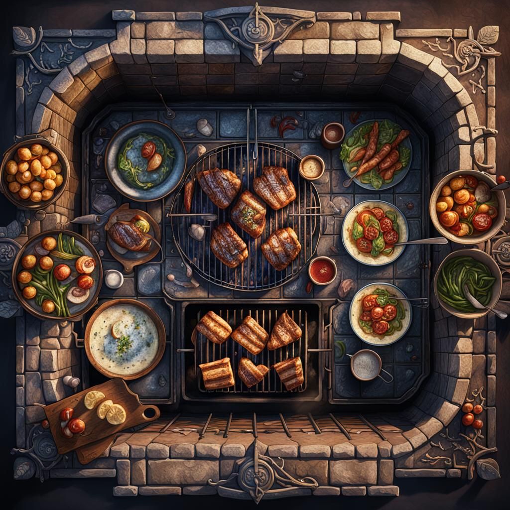 Medieval Kitchen Map for Tabletop RPG