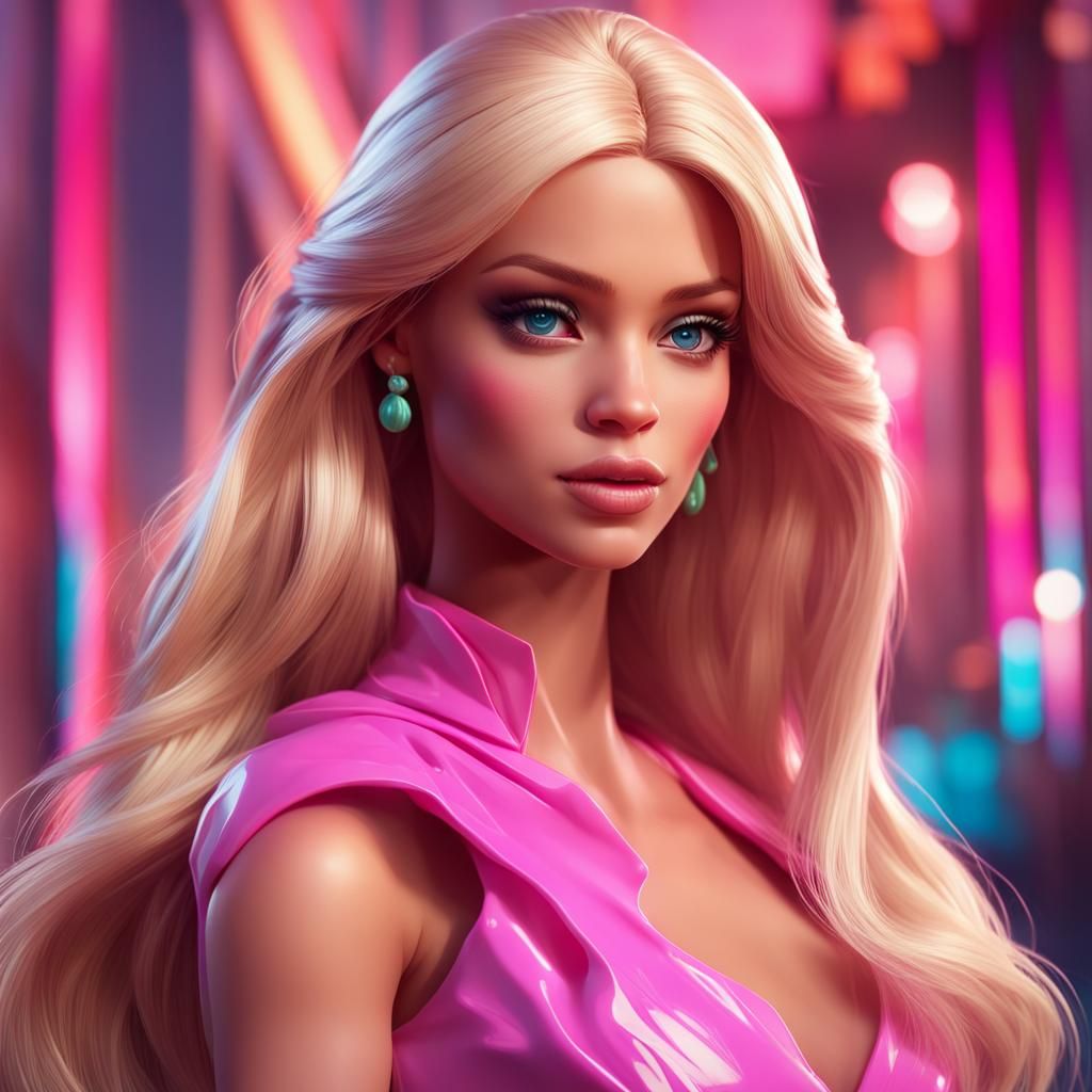 Barbie Portrait in Artgerm and Mucha Style