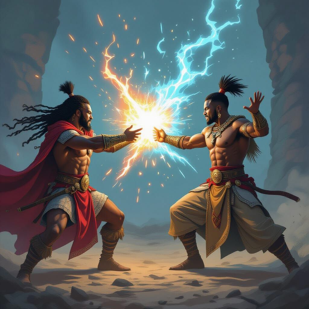 Pictish and Wakandan Mages Duel with Spells