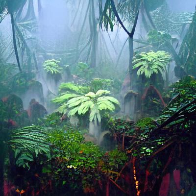 Misty Rainforest Landscape