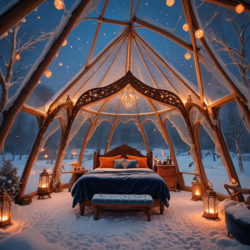 Heart Tent in Winter: Fantastical Glass Architecture
