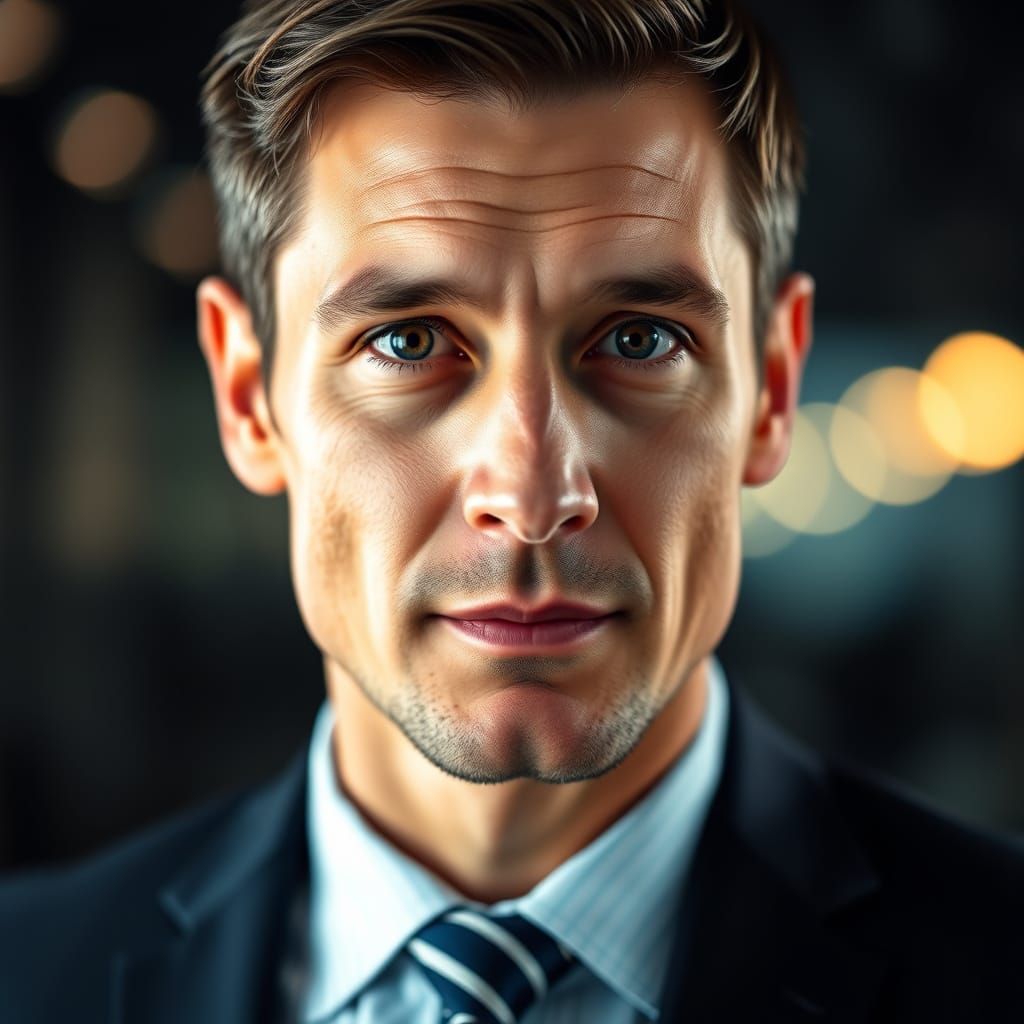 Professional Close-Up Portrait with Bokeh Background
