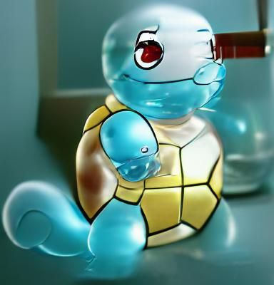 Elegant Glass Squirtle Sculpture