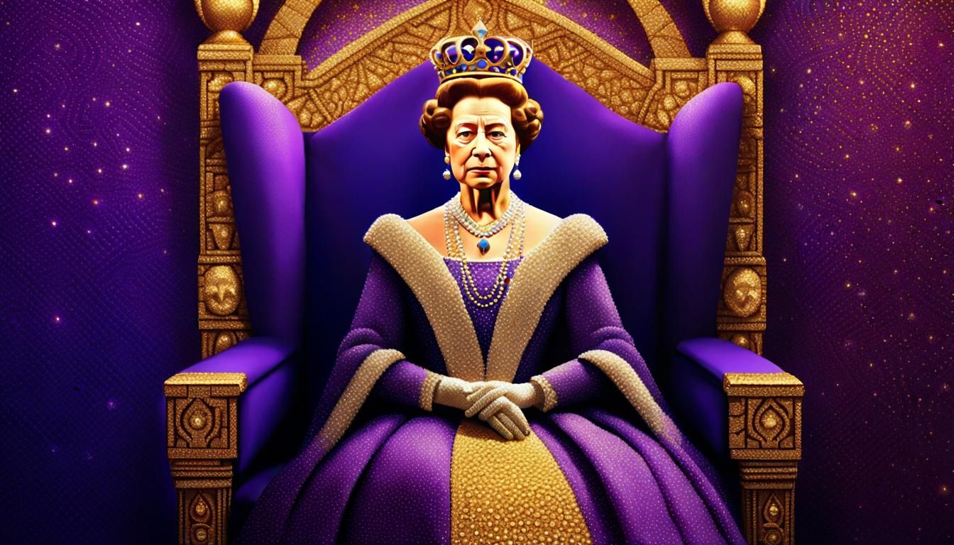 queen elizabeth the second pointillism