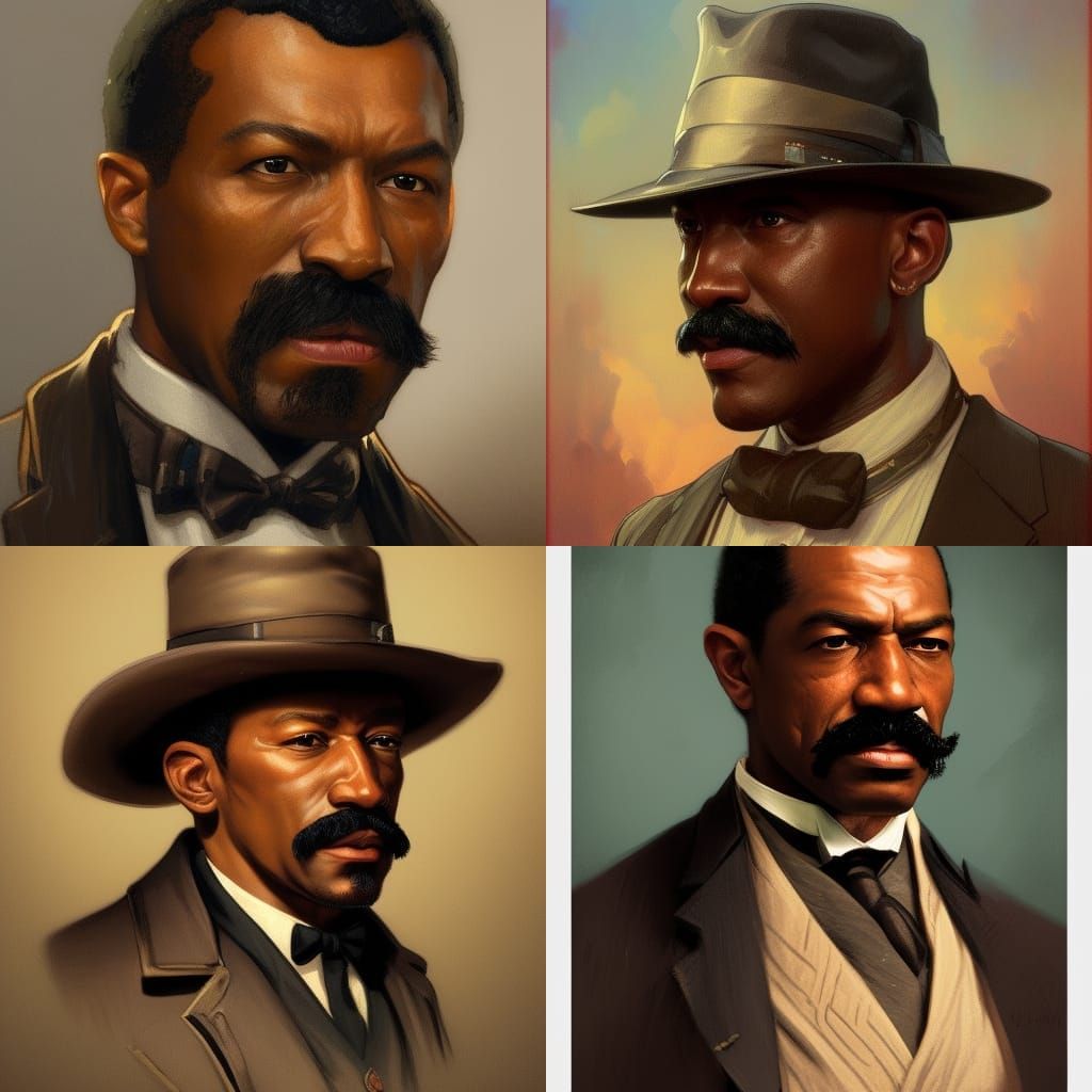 Detailed Portrait of Bass Reeves in Hyperreal Style