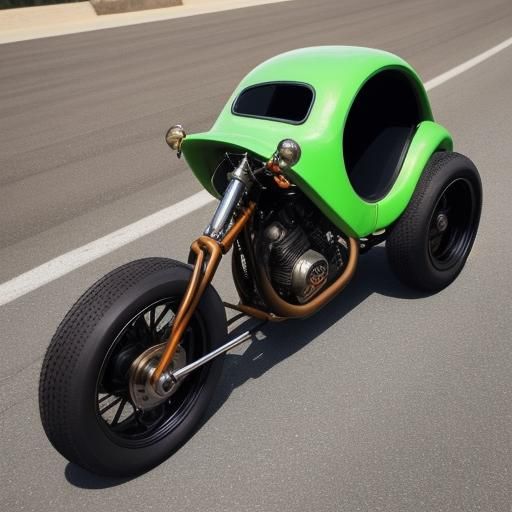 VW Bug Harley Chopper Mashup on Drag Strip