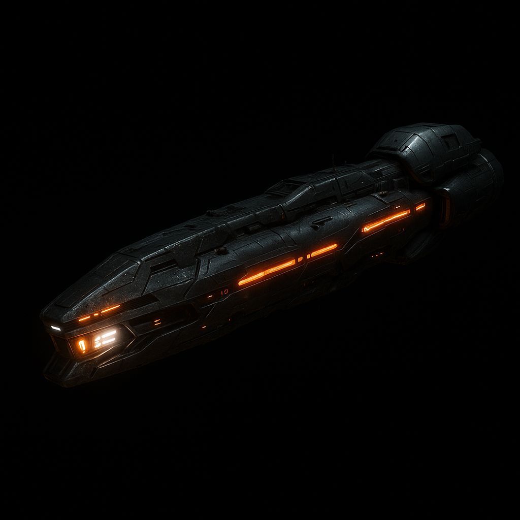 Futuristic Spaceship Render with Glowing Elements