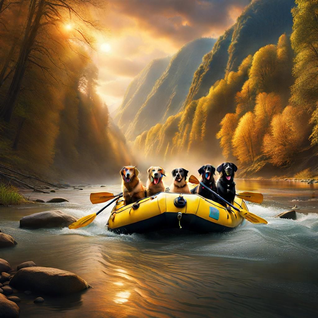 Extreme sport rafting for this team of dogs