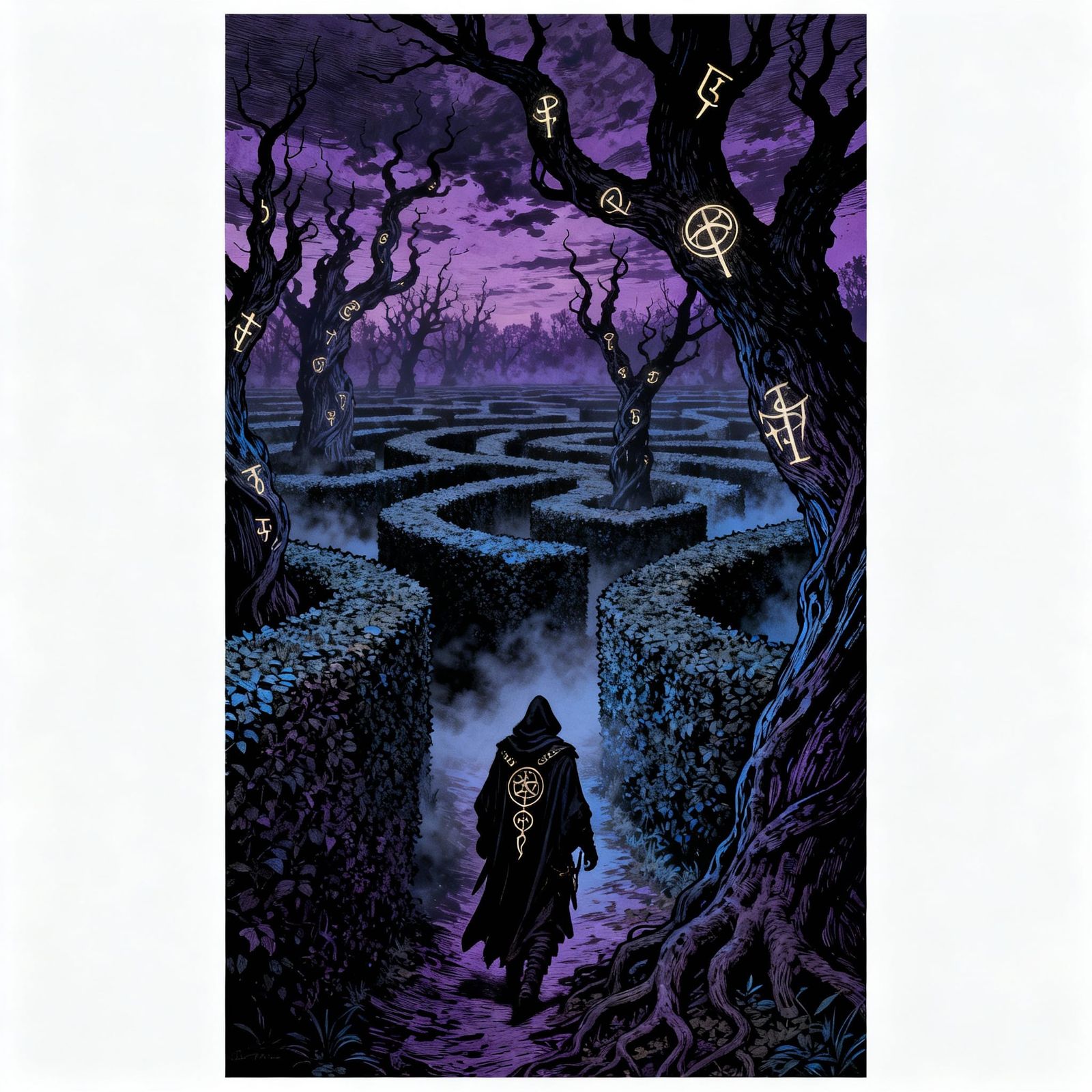 Thief in Shadowy Enchanted Maze