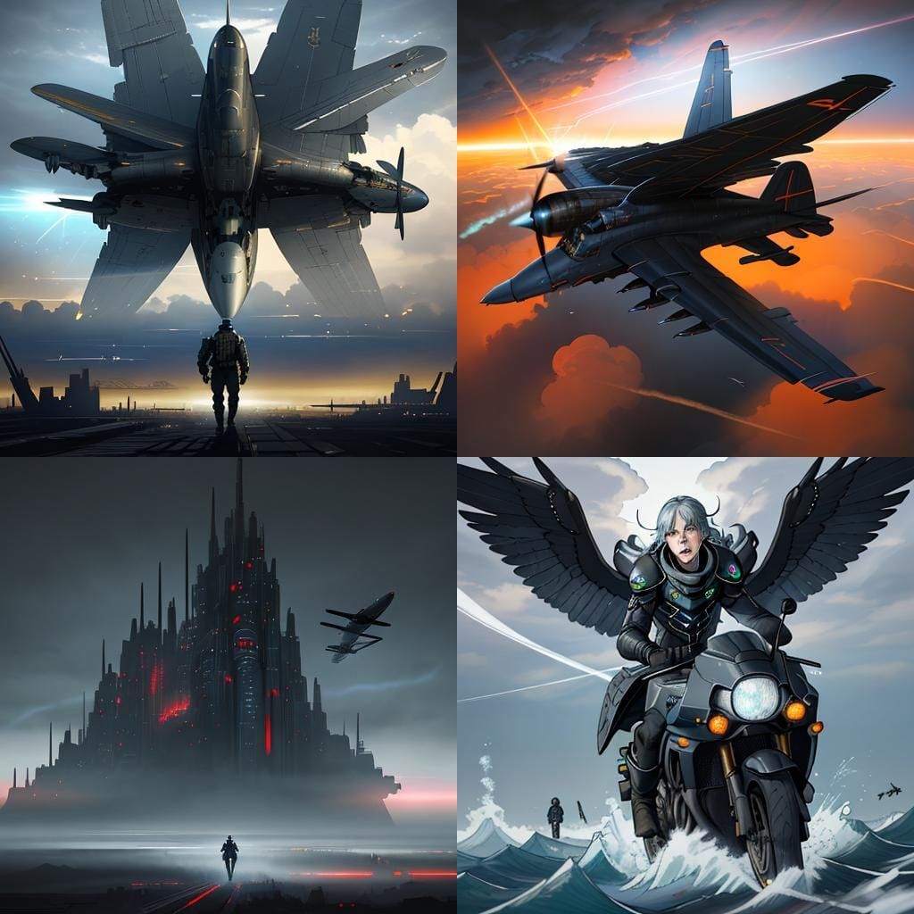 Futuristic World War 2 Bombers in Formation